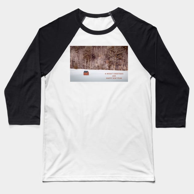 The Blessing of Solitude Christmas Card Baseball T-Shirt by BeanME